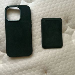 Suede iPhone 14 pro case with MagSafe wallet